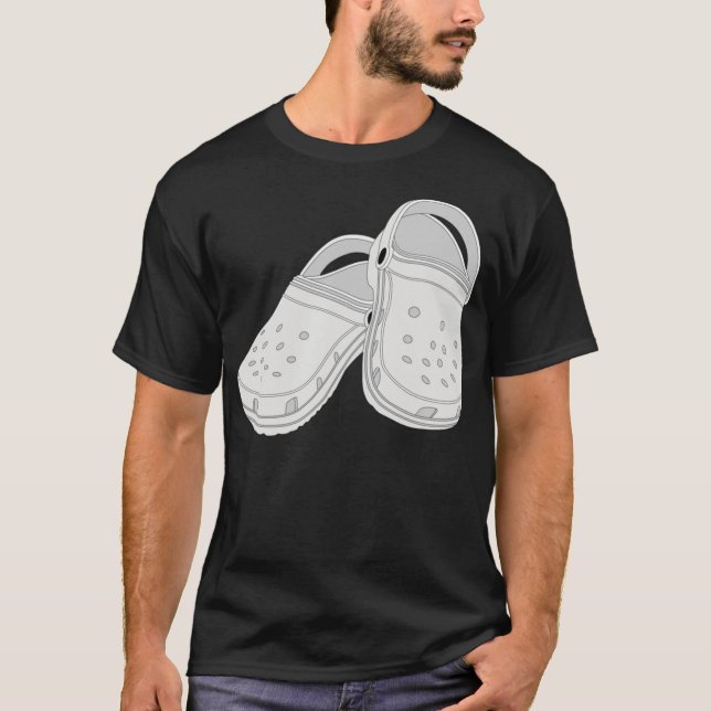 Crocs Clog White Shoe Classic T-Shirt (Framsida)
