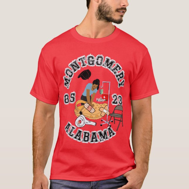 CROCS CPR NURSE Montgomery Brawl Alabama Tea Party T Shirt (Framsida)