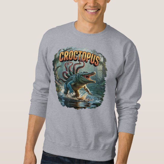 Croctopus Illustration Combo Creature Funny Lång Ärmad Tröja (Framsida)