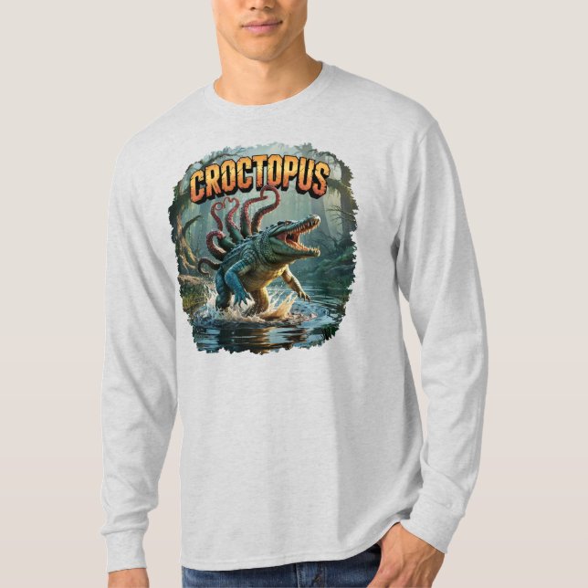 Croctopus Illustration Combo Creature Funny T Shirt (Framsida)