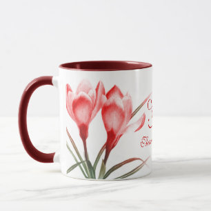 Crocus bra Art "Fantastisk kompis" Red rosa mugg