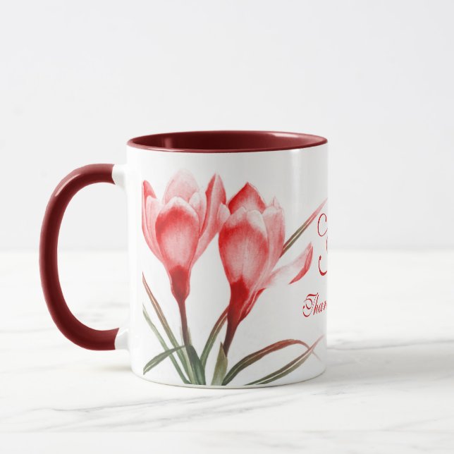Crocus bra Art "Fantastisk kompis" Red rosa mugg (Vänster)