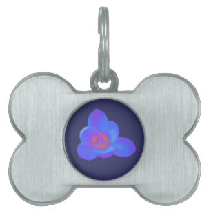 Crocus Flower Hett and Kall Pet Tag Namnbricka Husdjur