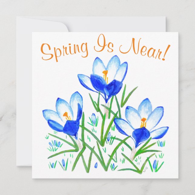 Crocus Flowers on White Flat Card (Framsida)