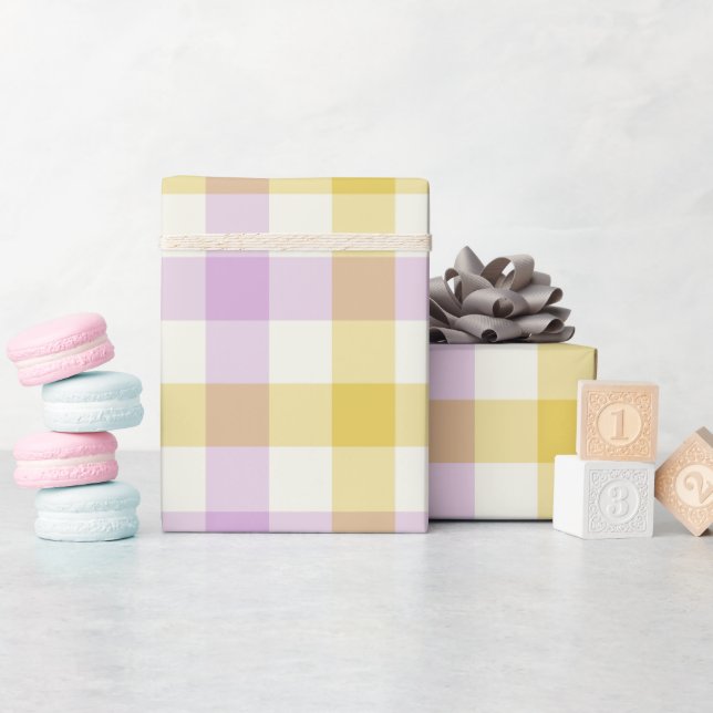 Crocus Gingham - Inpackningspapper Presentpapper (Baby Shower)