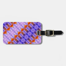 Crocus Ikat 8 sangria Luggage Tag