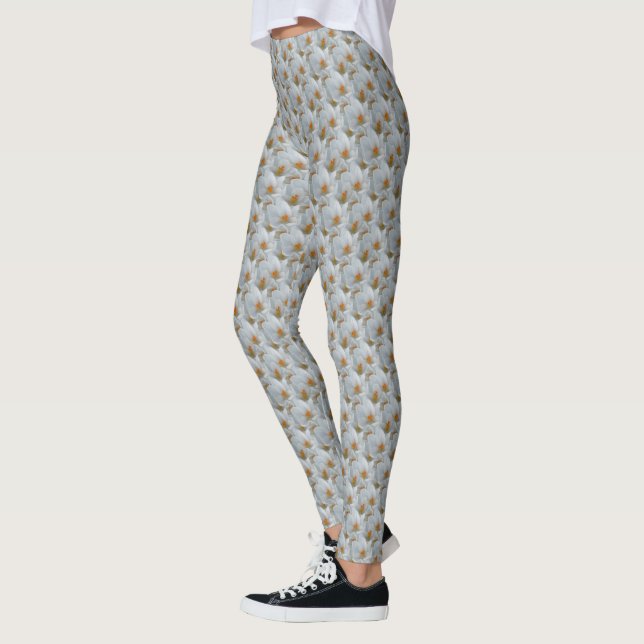 Crocus Leggings White Påsk Flowers Byxor (Vänster)