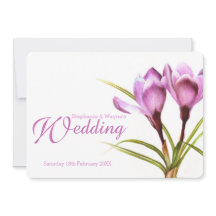 Crocus lila blommigt bröllopsinbjudan