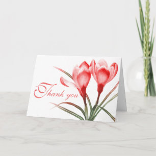 Crocus rosa röd bröllop tackkort