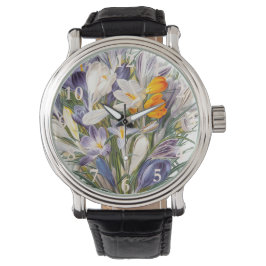 Crocus Vår Flower Botanical Blommigt Art Armbandsur