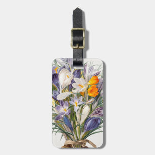 Crocus Vår Flower Botanical Blommigt Art Bagagebricka
