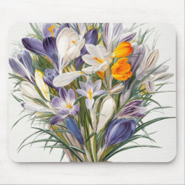 Crocus Vår Flower Botanical Blommigt Art Musmatta