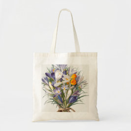 Crocus Vår Flower Botanical Blommigt Art Tygkasse