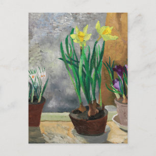 Crocusand Daffodils in Pots Christopher Wood Vykort