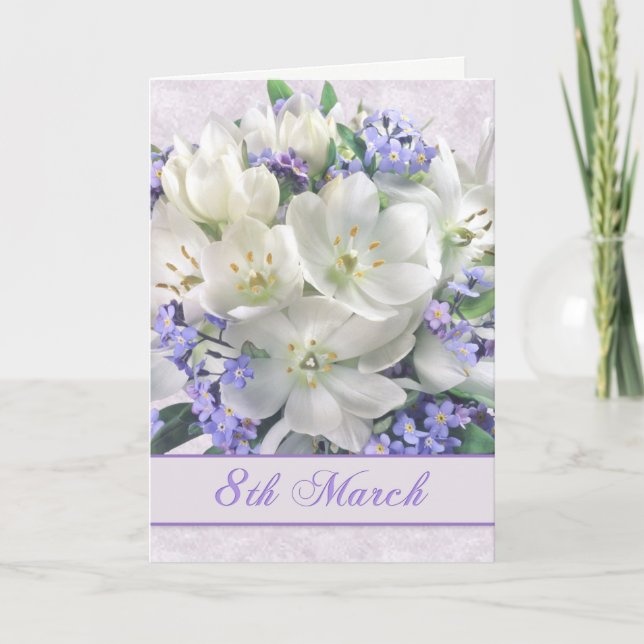 Crocuses, glöm inte Internationell Kvinnodagen Kort (Framsida)