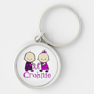 Crohnie Keychain Rund Silverfärgad Nyckelring