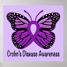 Crohns Disease Butterfly Awareness Ribbon
