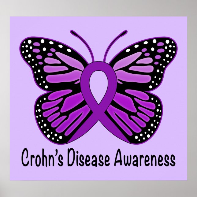 Crohns Disease Butterfly Awareness Ribbon Poster (Framsidan)