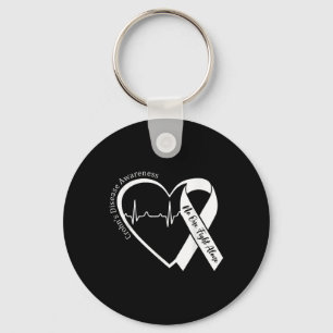 Crohns Disease Heart Support Lila Ribbon Crohns Nyckelring