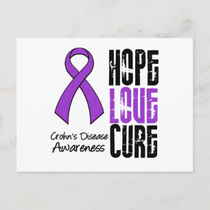 Crohns Disease Hope Kärlek Cure Ribbon Vykort