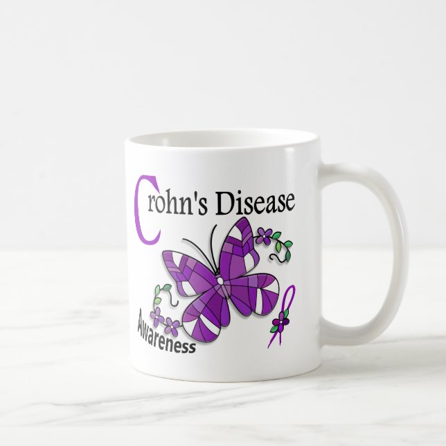 Crohns för målat glassfjäril 2 sjukdom kaffemugg (Höger)