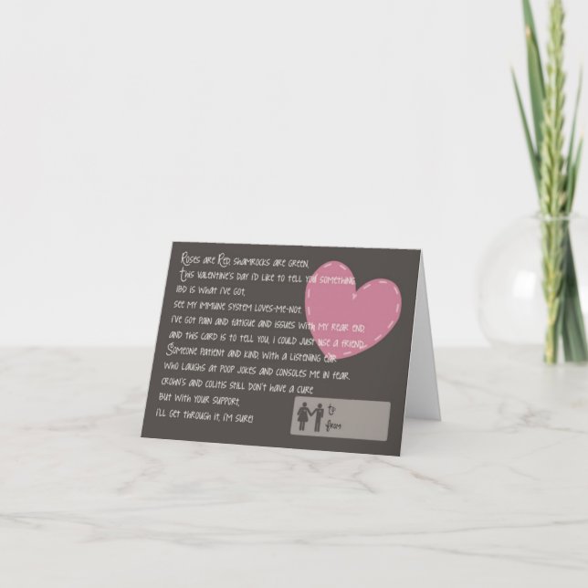 Crohns och kolitvalentineskort helgkort (Framsida)