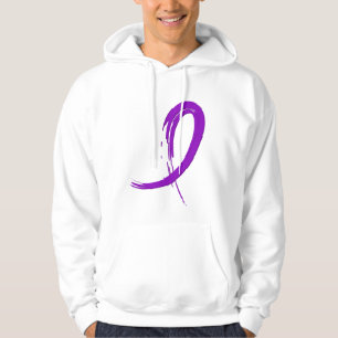 Crohns purpurfärgat band A4 för sjukdom Hoodie