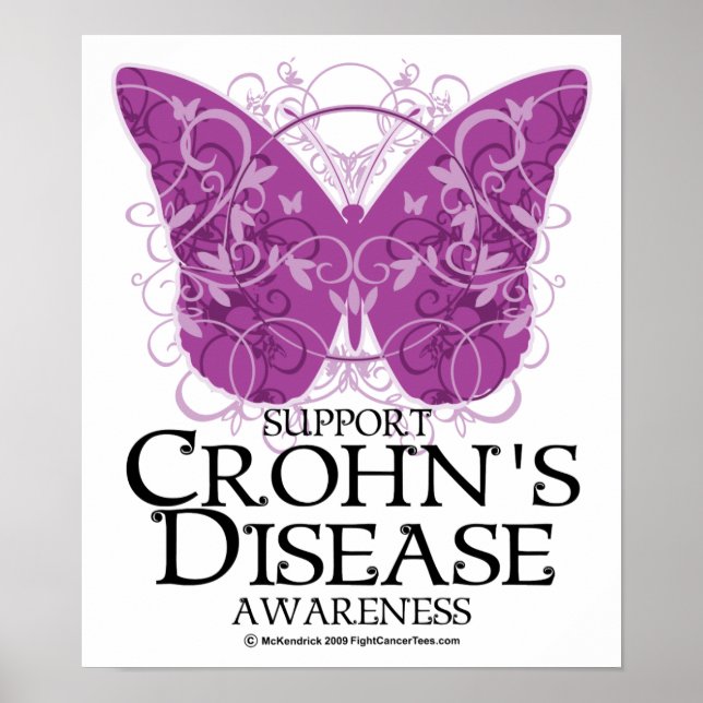 Crohns sjukdom Butterfly Poster (Framsidan)