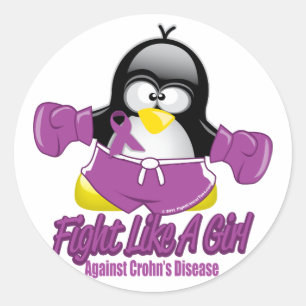 Crohns sjukdom Fighting Penguin Runt Klistermärke