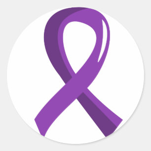 Crohns sjukdom Lila Ribbon 3 Runt Klistermärke
