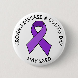 Crohns sjukdom och kolit dag medvetenhet knapp