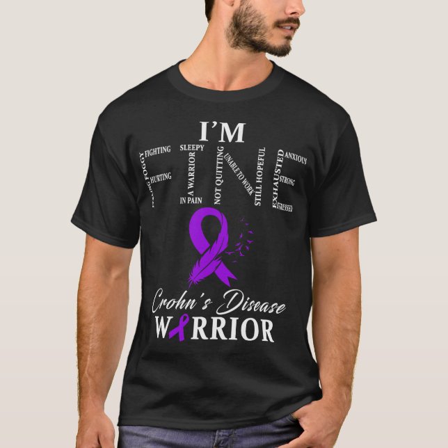 Crohns sjukdom Warrior Jag är Bra Feather Gift T Shirt (Framsida)