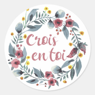 Crois En Toi - Francais - Fransk Ord Runt Klistermärke