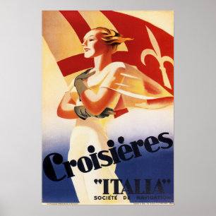 CROISIERES ITALIA Frakt Cruises by Marcelo Dudovic Poster