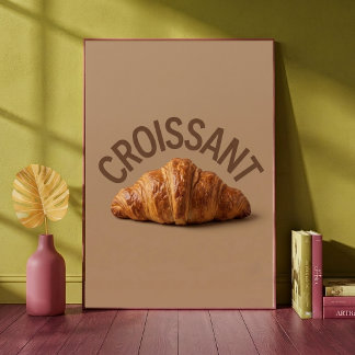 Croissant Bageri Konditori Konst Mysigt Kökkencafé Poster