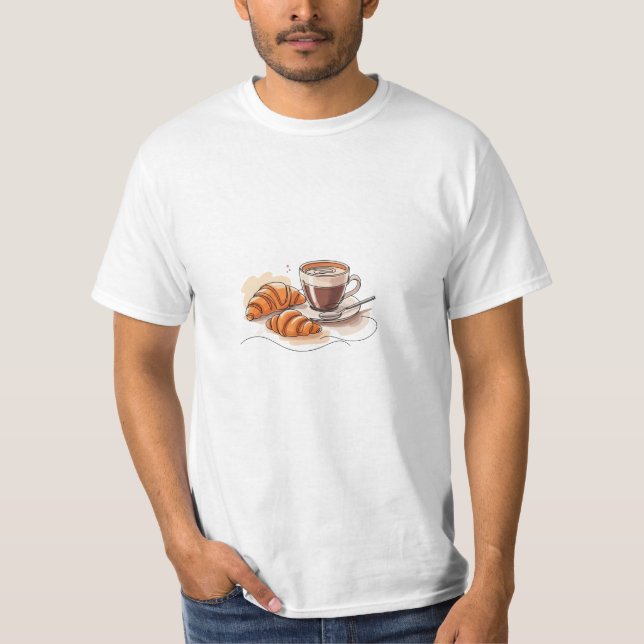 croissant café t shirt (Framsida)