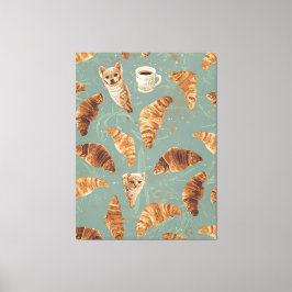 Croissant Crawl Cats, Coffee & French Bakery Chaos Canvastryck