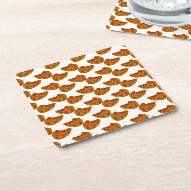 Croissant-fotomotiv mönster underlägg papper kvadrat (Vinklad)