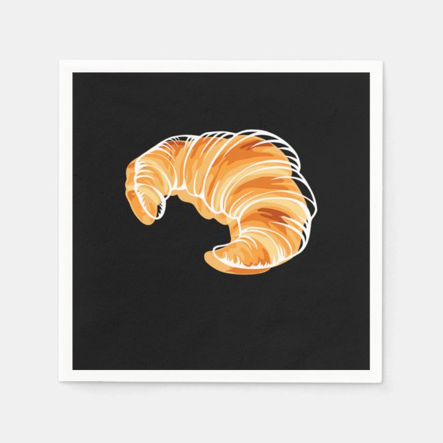 Croissant France Travel Eiffel Tower Pappersservett (Framsidan)