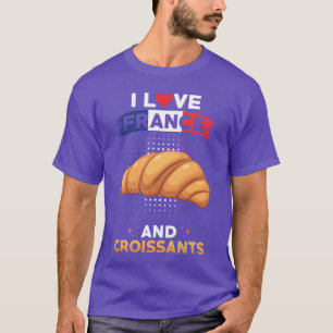 Croissant Frankrike Kärlek Fransk Mat vintage T Shirt