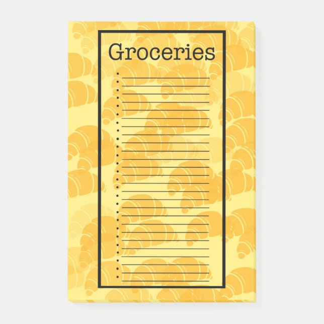 Croissant Grocery List Post-it Block (Framsida)