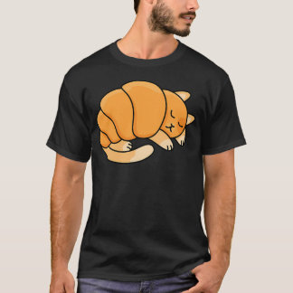 Croissant Katt Söt Bakelse Djur Punskt Konst Rolig T Shirt