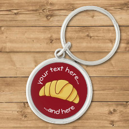 Croissant Keychain Rund Silverfärgad Nyckelring