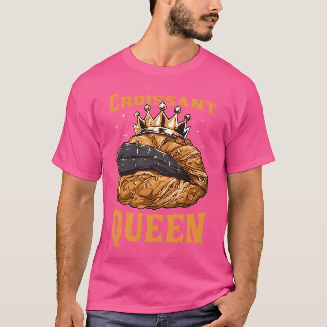 Croissant Queen French Bread Pastry Lover retro T Shirt (Framsida)