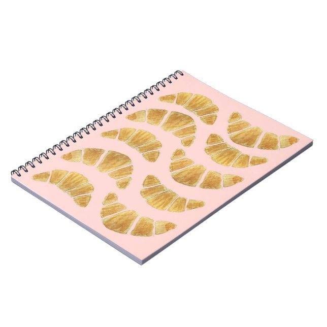 Croissant Ros Vattenfärg  Anteckningsbok (Vänstra Sidan)