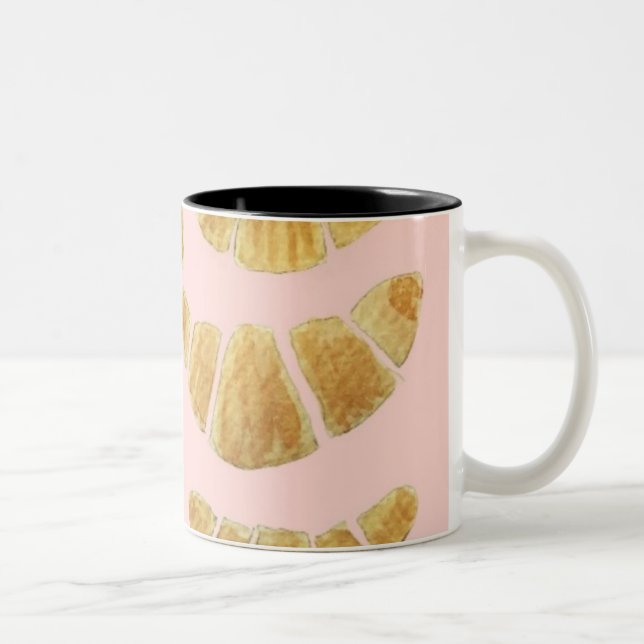 Croissant Ros Vattenfärg  Två-Tonad Mugg (Höger)