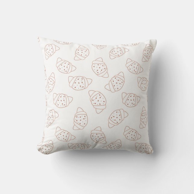 croissant seamless pattern in lineart style on whi kudde (Framsida)