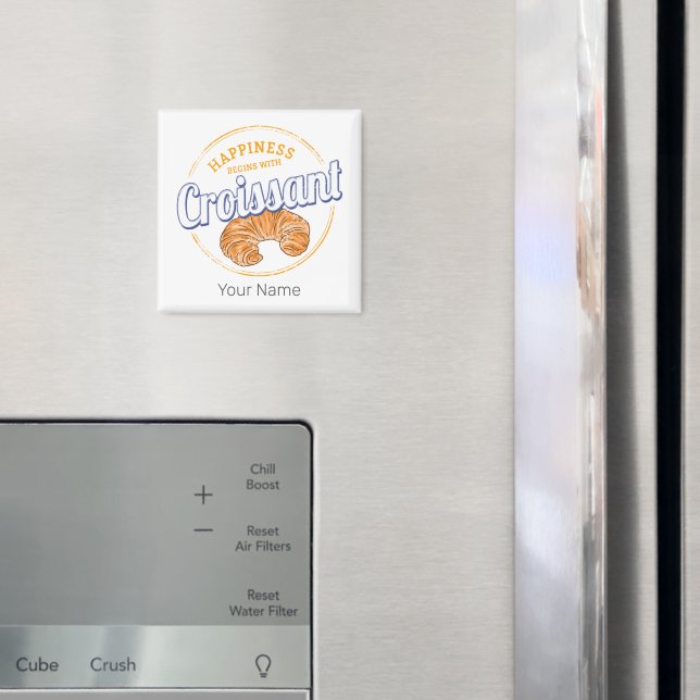 Croissant Snack Vintage France Retro Breakfast Magnet (In Situ (Fridge))