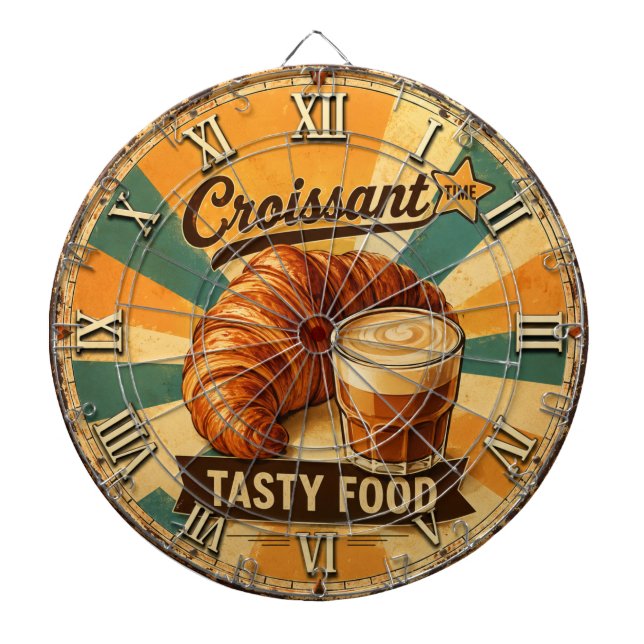 Croissant Time Vintage Kitchen Darttavla (Framsidan)