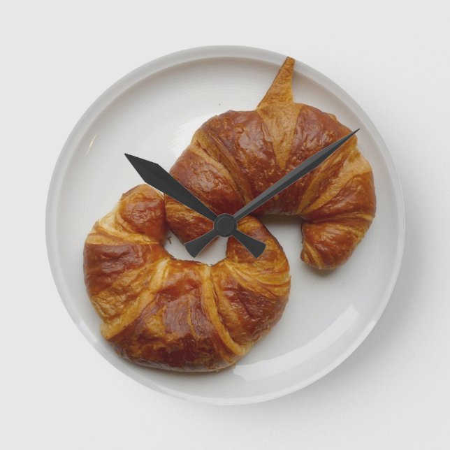 Croissant Wall Clock Rund Klocka (Framsida)